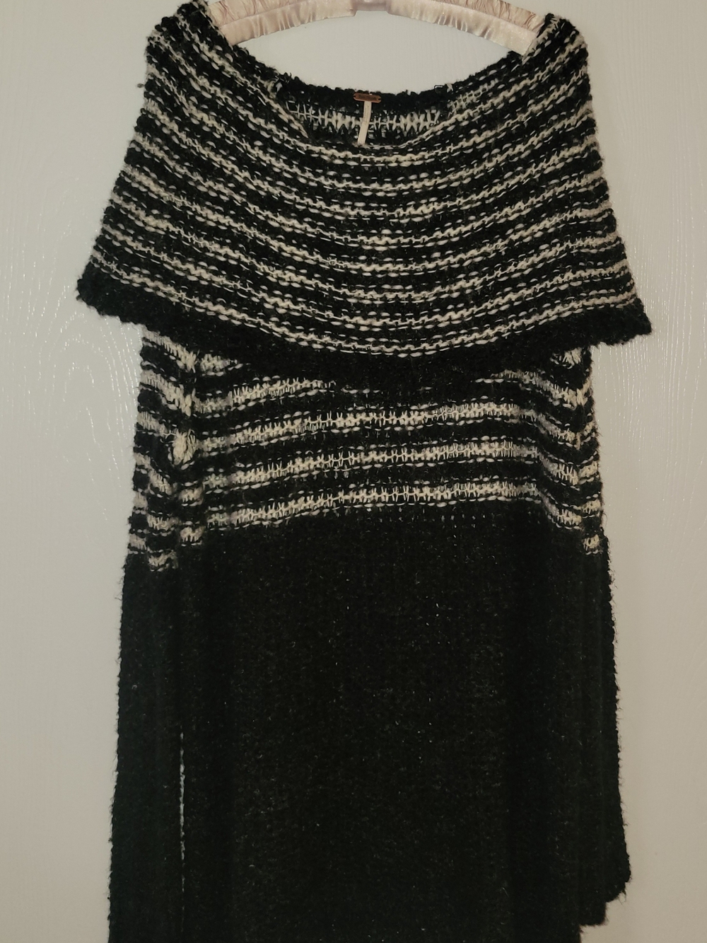 Free People Black & White Striped Off-the-Shoulder Knit